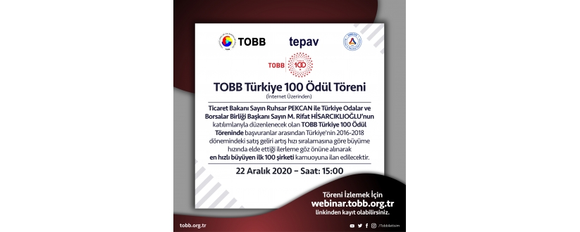 Tobb Türkiye 100 Ödül Töreni
